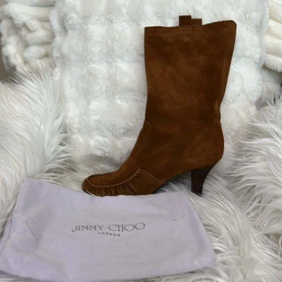 #1A NWOT Jimmy Choo Brown Ankle Boots OFFER FIRM - Picture 2 of 7